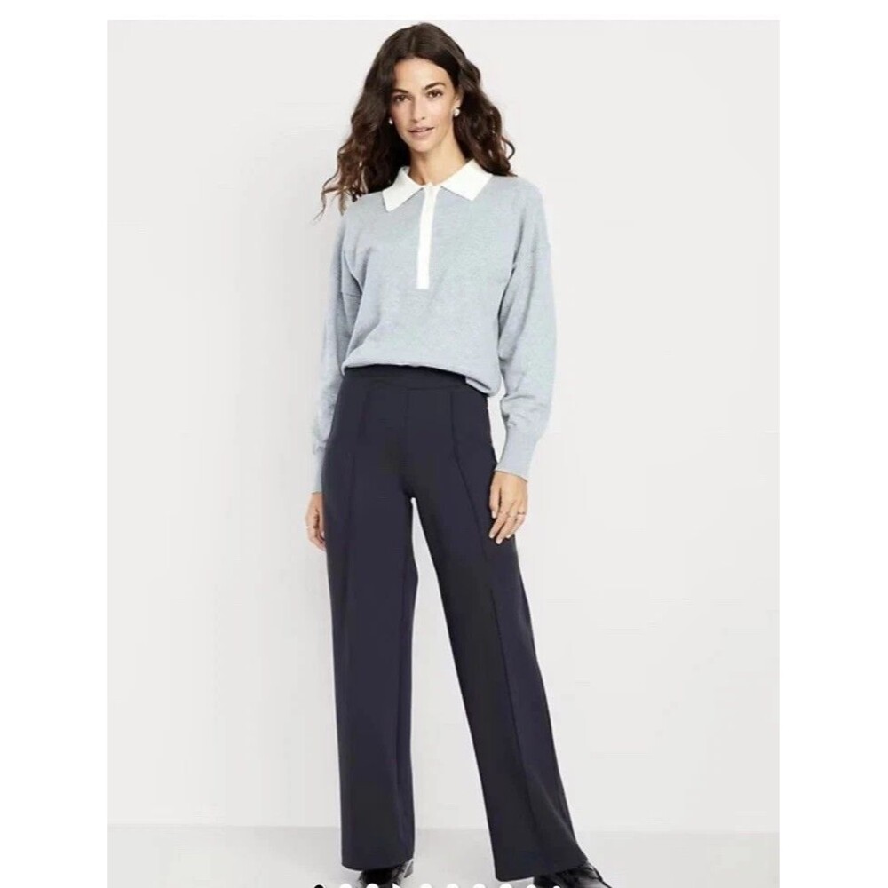NEW Old Navy Extra High Waisted Stevie Wide Leg Pants Black Jack XL MSRP $44.99